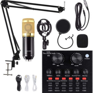 BM 800 Studio Microphone Kits With Filter V8 Sound Card