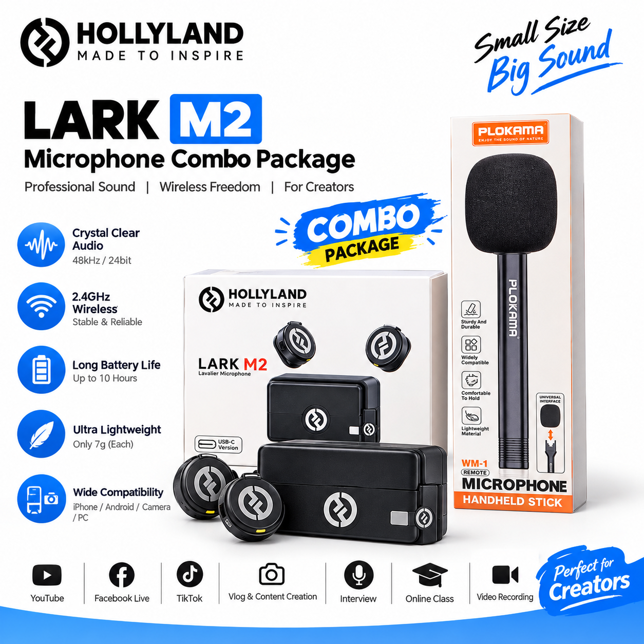 Hollyland Lark M2 Microphone Combo Package