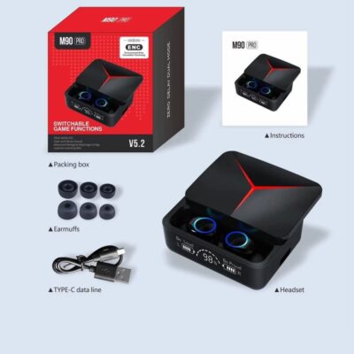 M90 Pro Earbuds TWS Earphone Touch Control Wireless Bluetooth 5.2 Headphone with Enviroment Noice Cancellation - Image 6