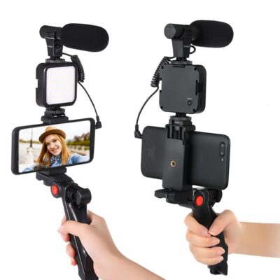 AY-49 / AY-49X Phone Vlog Tripod Vlogging Kits With Remote Control Microphone Led Light - Image 5
