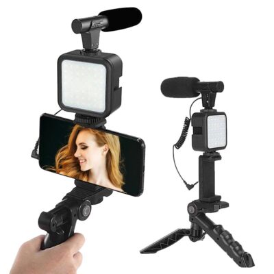 AY-49 / AY-49X Phone Vlog Tripod Vlogging Kits With Remote Control Microphone Led Light - Image 3