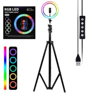 🔴 MJ26 RGB LED Soft Ring Light and stand (10inches)🟡