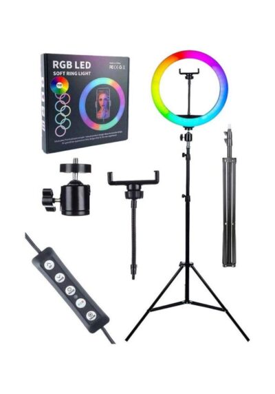 🔴 MJ26 RGB LED Soft Ring Light and stand (10inches)🟡 - Image 2
