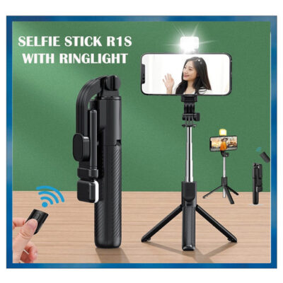 R1S Bluetooth Remote Control 3 in 1 Selfie Stick R1S Selfie Stick With LED Ligh - Image 3