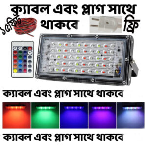 RGB LED Flood Light- Remote Controlled IP65 Waterproof Landscape & Outdoor Lighting (50W, AC220V)